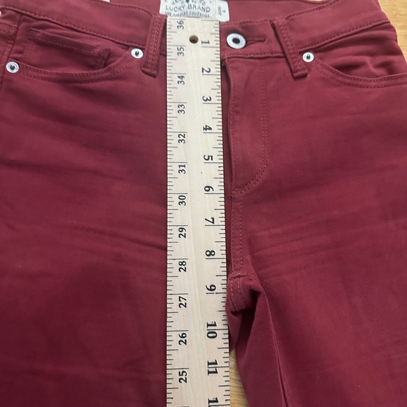Lucky Brand Brooke Legging Jean Burgundy Red Stretch Women's‎ Size 2/26 - Picture 8 of 12